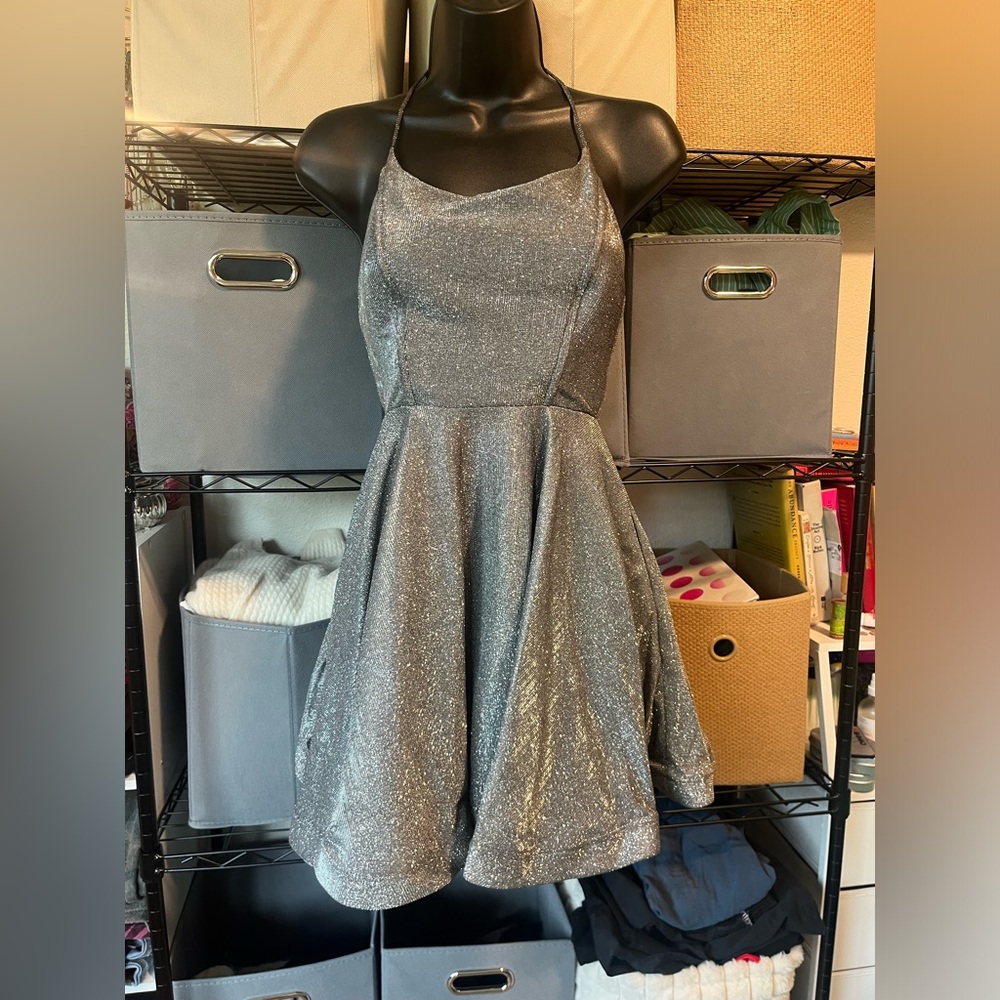 Speechless Black Dress with Silver Trim